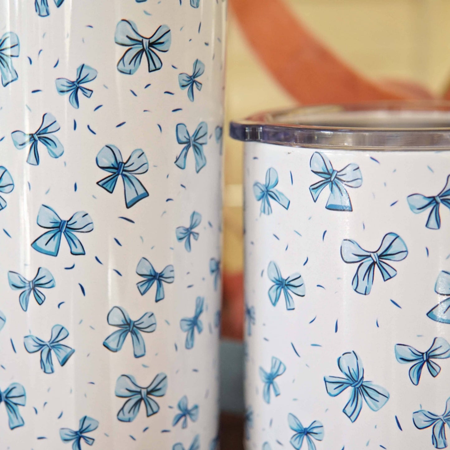 Blue Bows Stainless Steel Skinny Tumbler