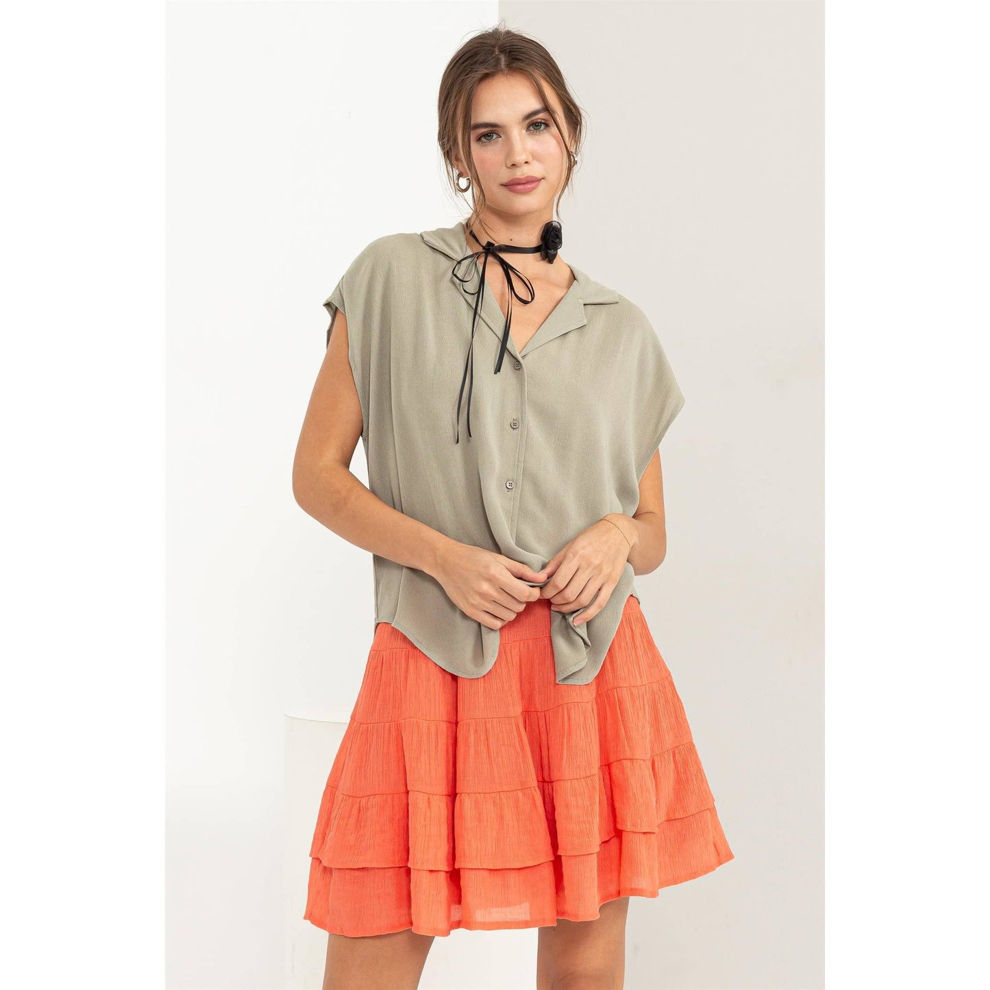 Sleeveless Relaxed Button Down - Multiple Colors