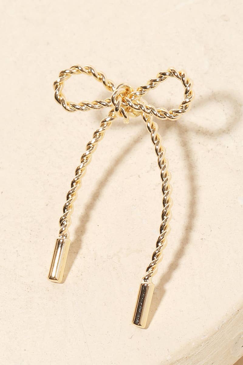 Twisted Bow Tie Earrings - Multiple Colors