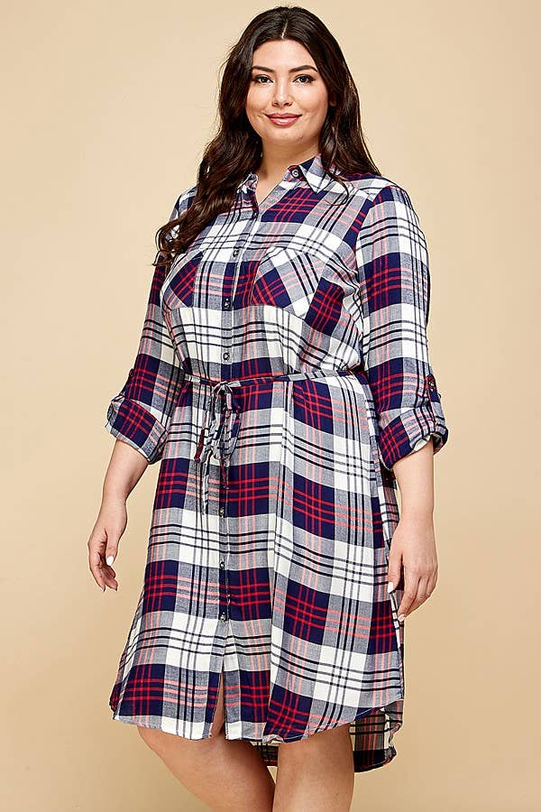 Hazel Plaid Button Down Sizes 14-22