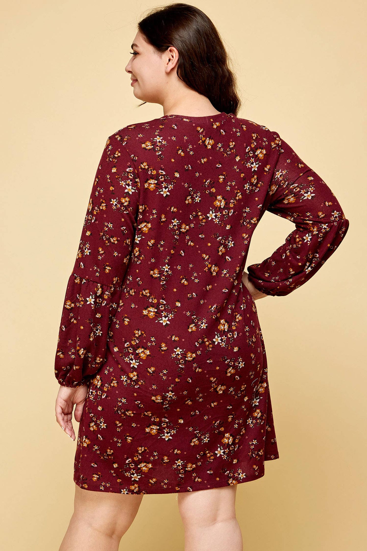 Curvy Adelle Floral Sweater Dress - Multiple Colors