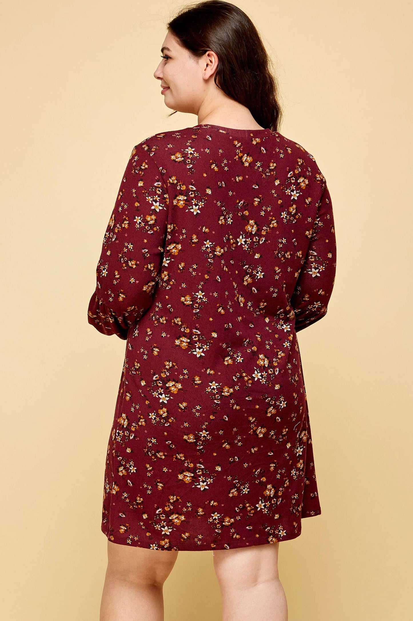 Curvy Adelle Floral Sweater Dress - Multiple Colors