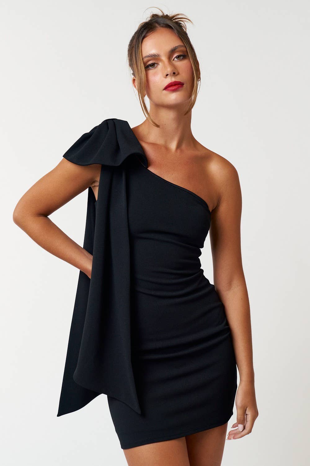 Brenna One Shoulder Bow Dress