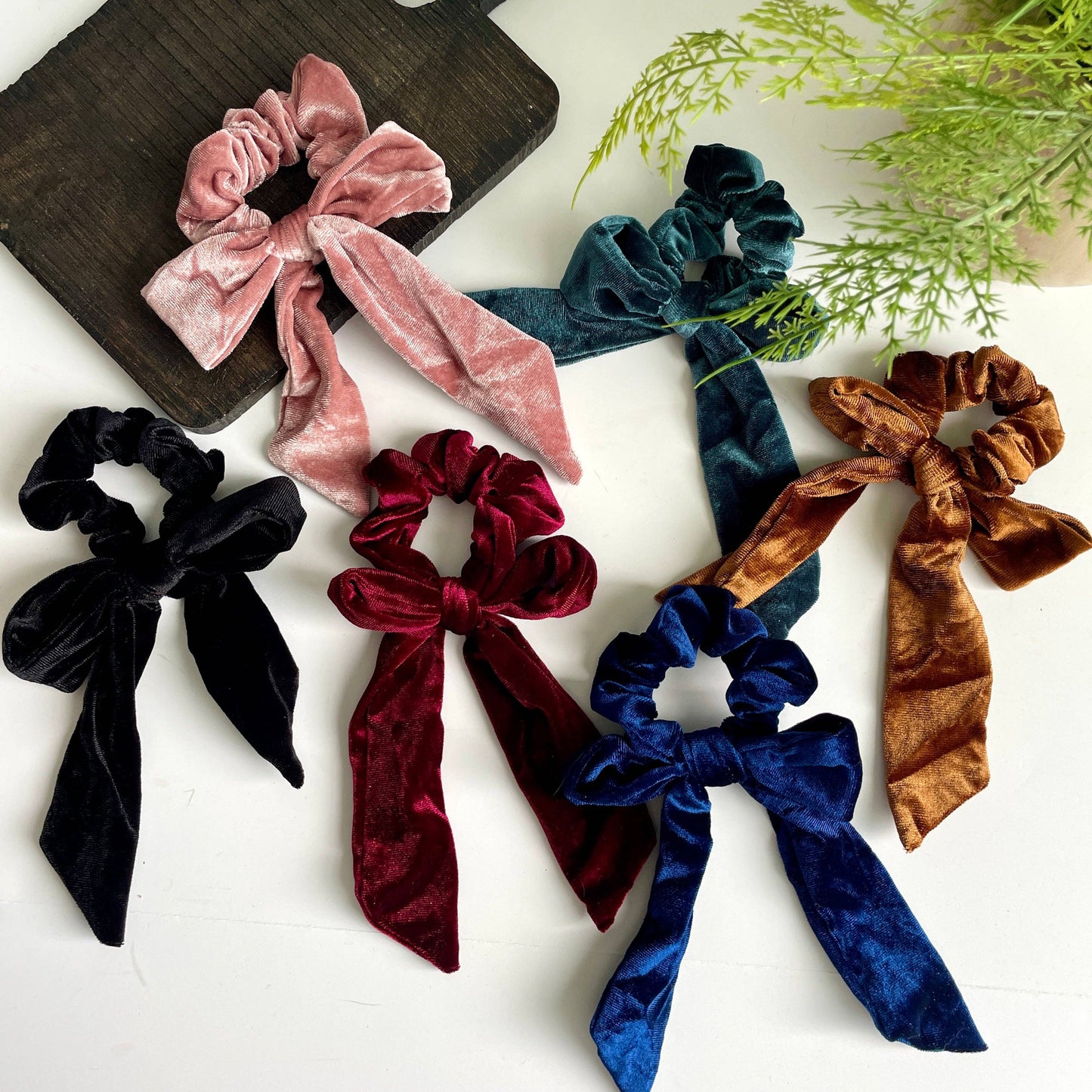 Velvet Bow Scrunchie - Multiple Colors