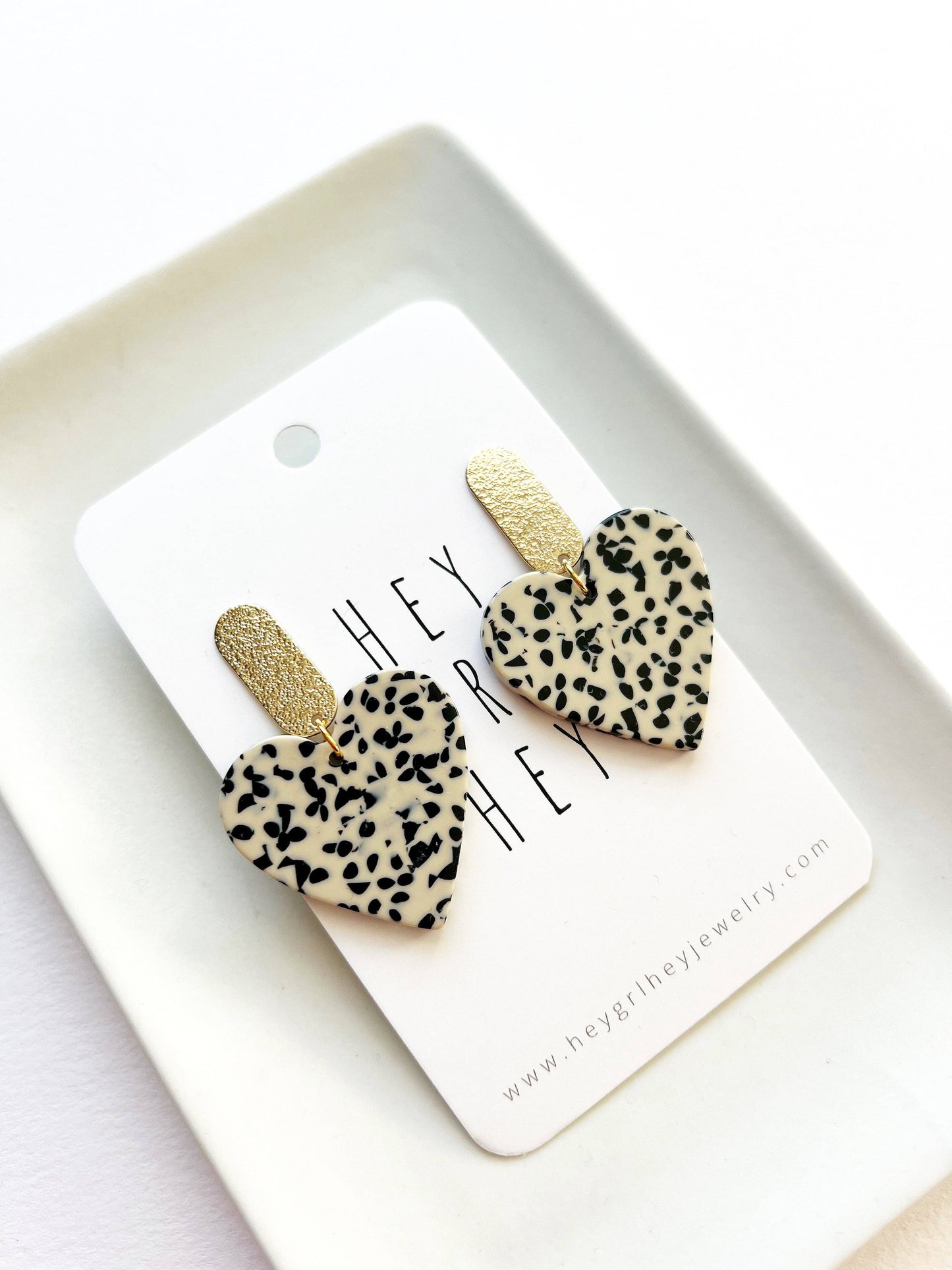 Dalmatian Heart Earrings