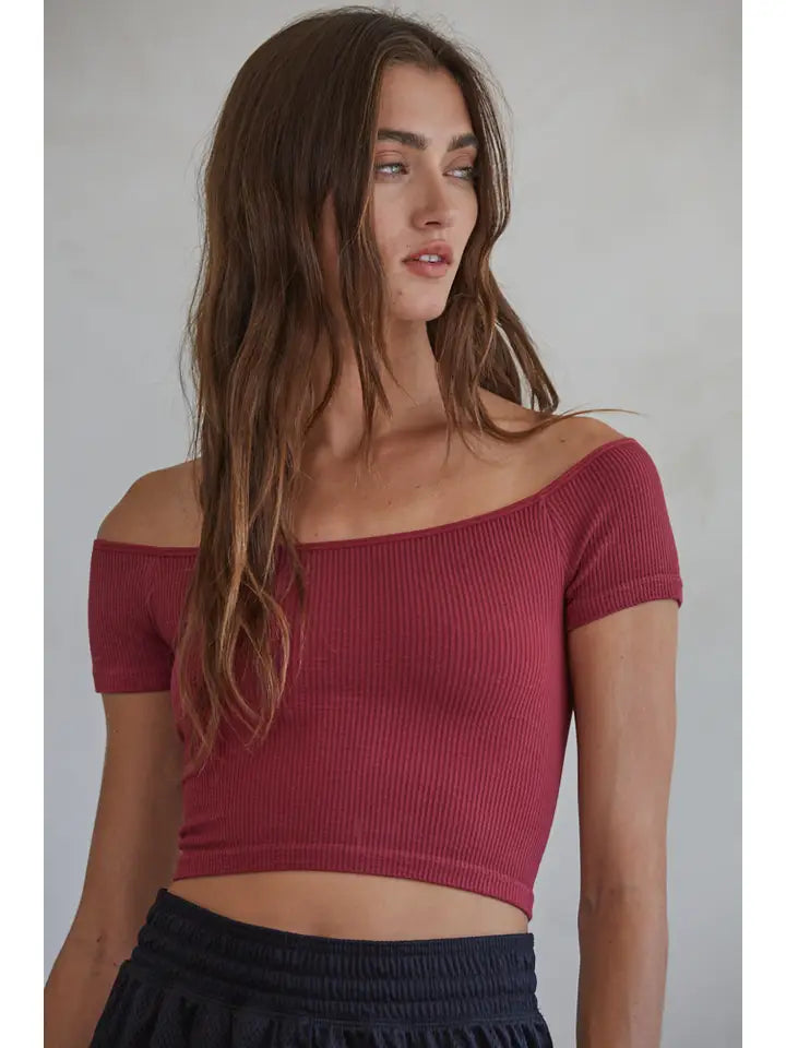 Carlee Off Shoulder Crop - Multiple Colors