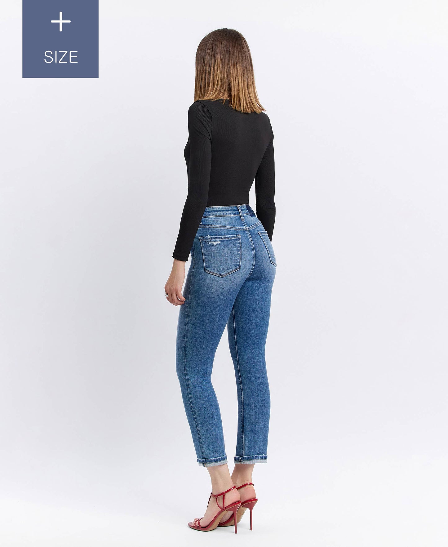 Curvy Blanche Tummy Control Slim Straight Jeans