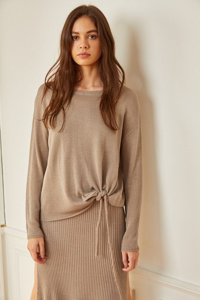 Side Tie Lightweight Sweater - Multiple Colors