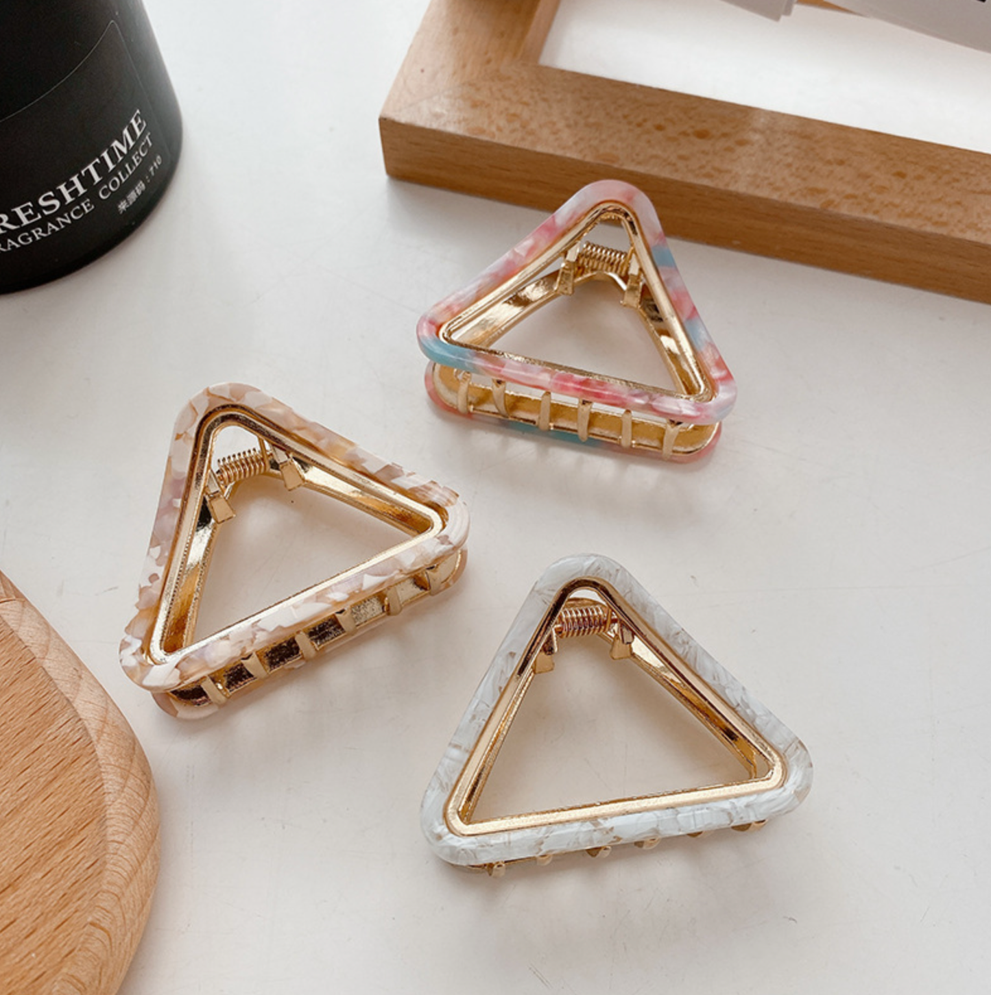 Triangle Gold Hair Clips