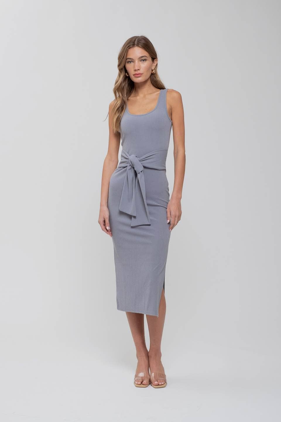 Jacqueline Front Tie Midi Dress- New Color