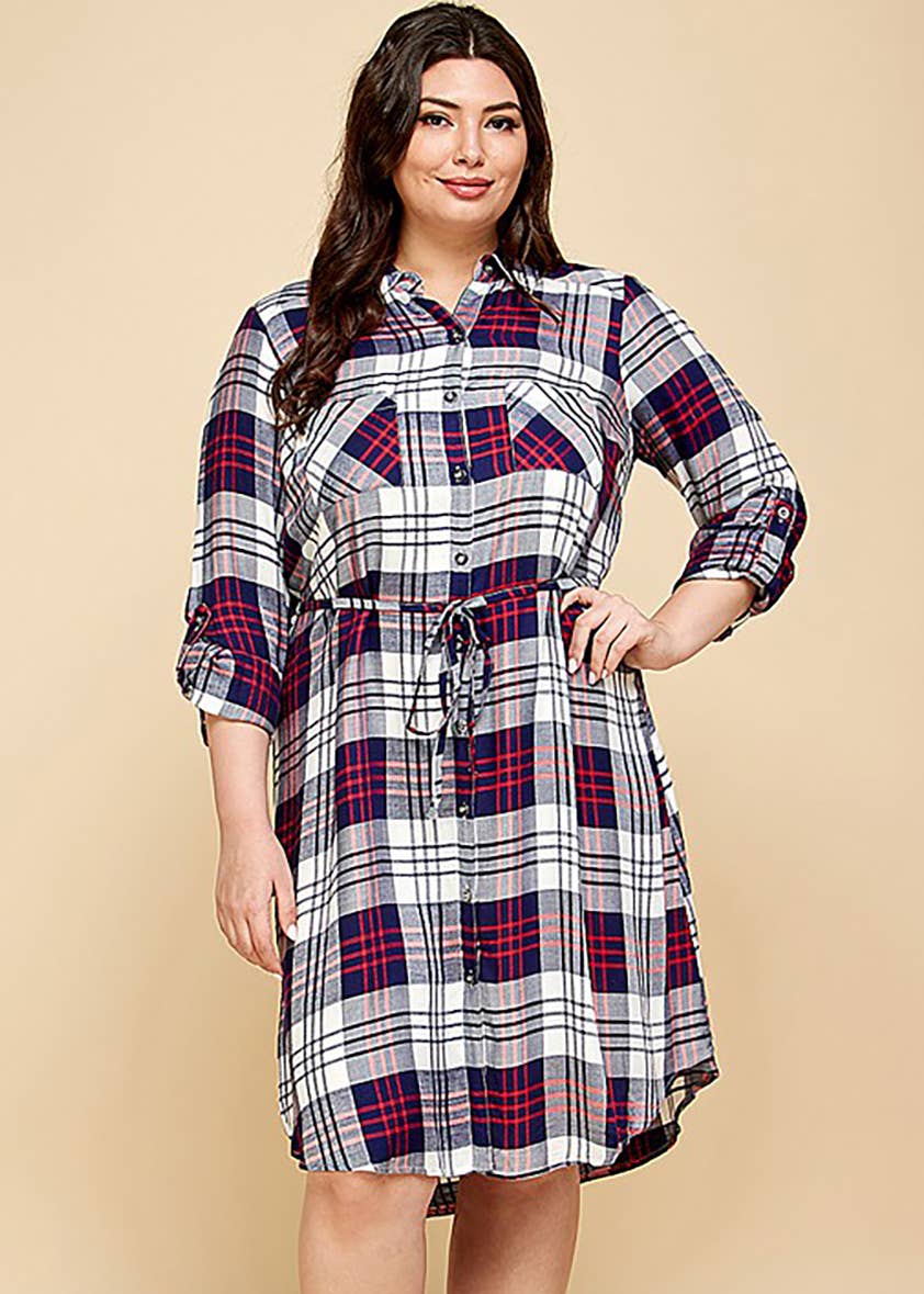 Hazel Plaid Button Down Sizes 14-22