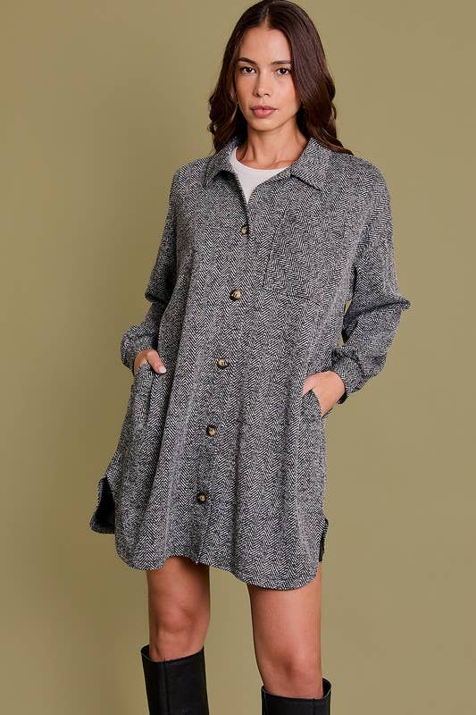 Lorna Long Sleeve Button Down Long Shacket