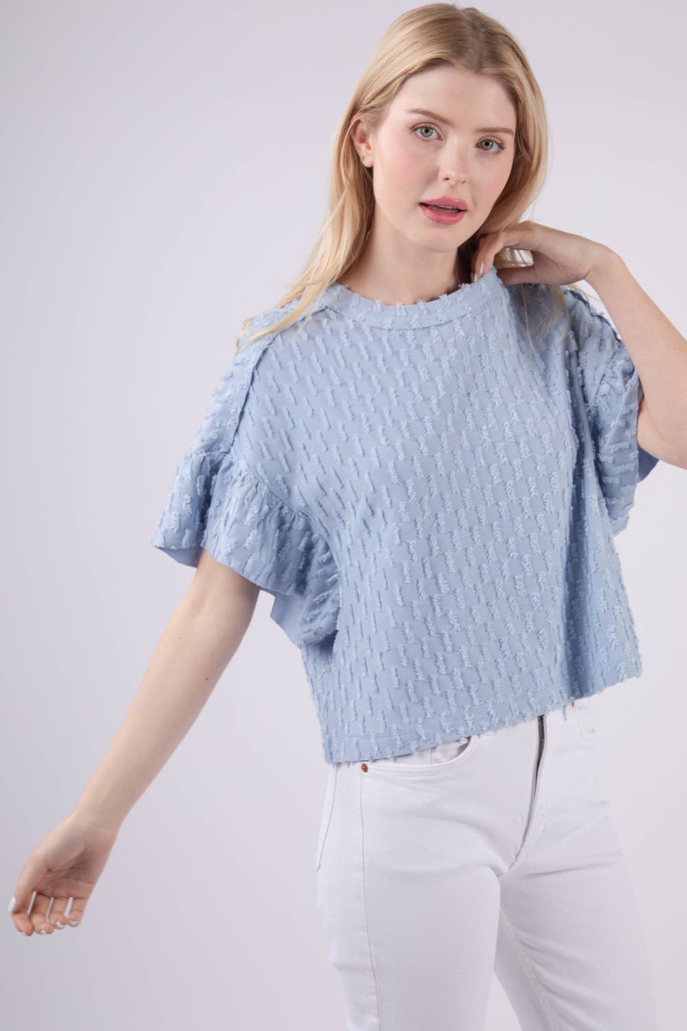 Textured Knit Oversized Casual Top - Multiple Colors