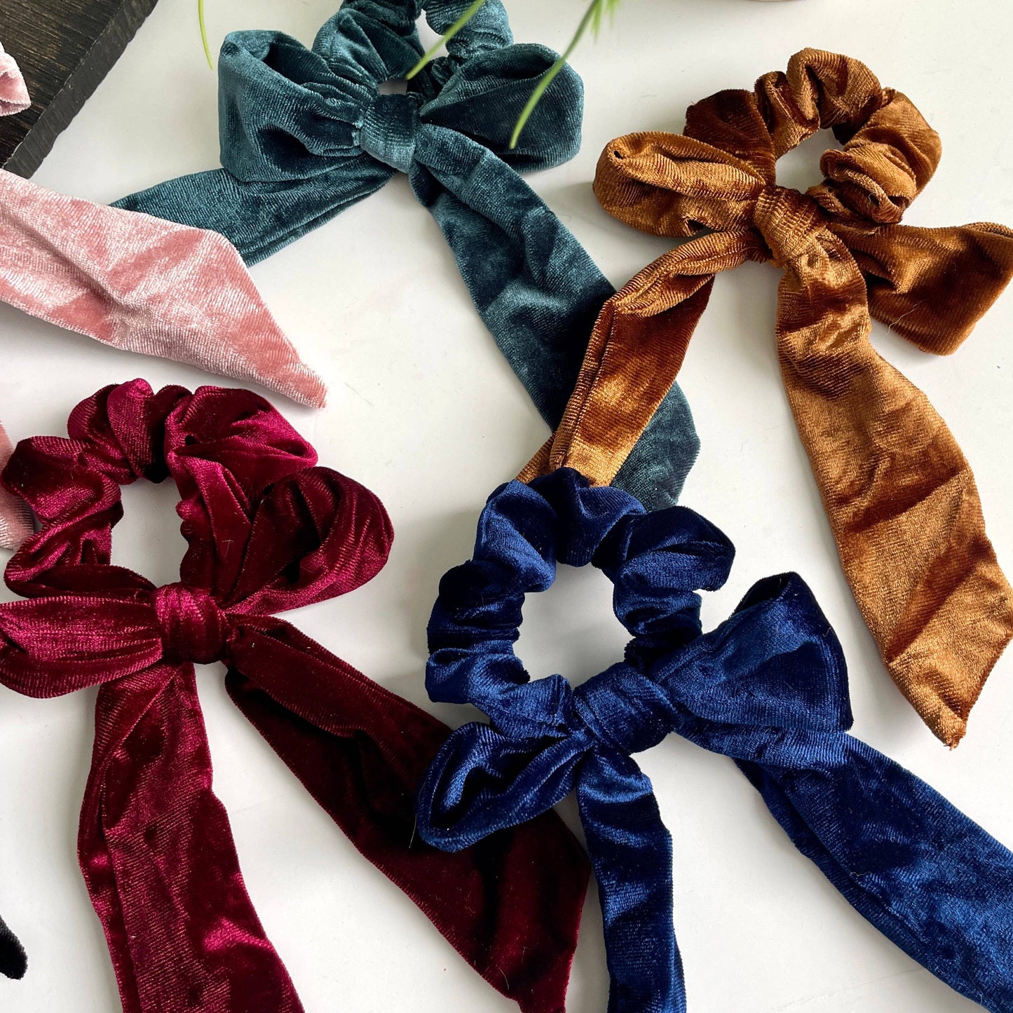 Velvet Bow Scrunchie - Multiple Colors