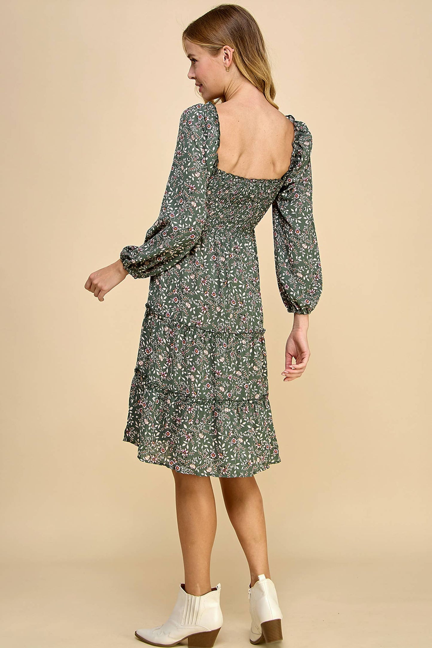 Ireland Tiered Dress W/Smocking S-XL