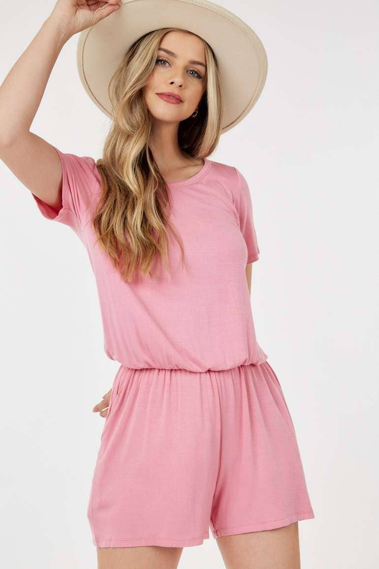 Rose Short Sleeve Romper S-XL