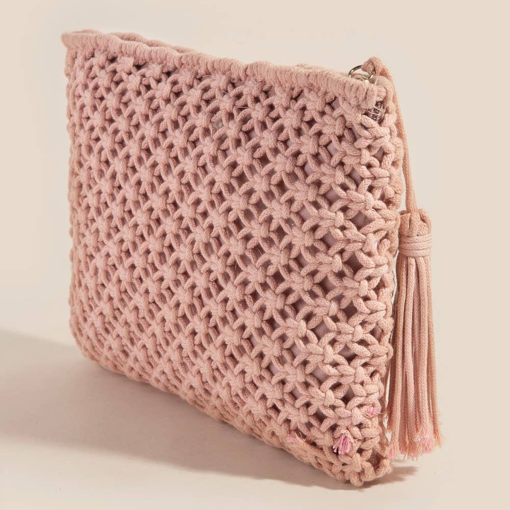 Crochet Clutch Tassel Bag - Multiple Colors