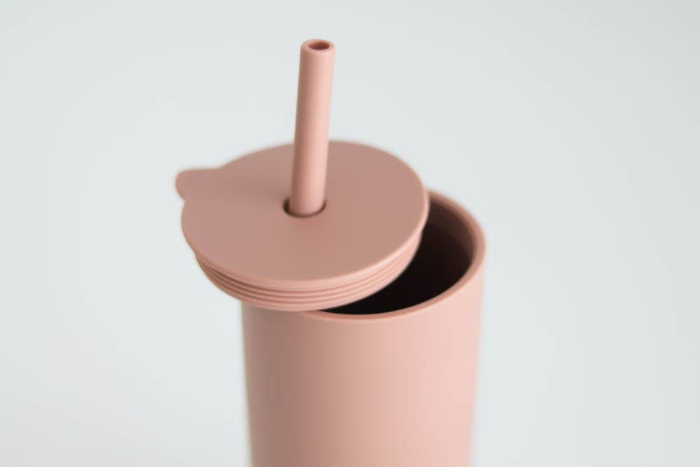 Minimalist Silicone Straw Cup - Multiple Colors