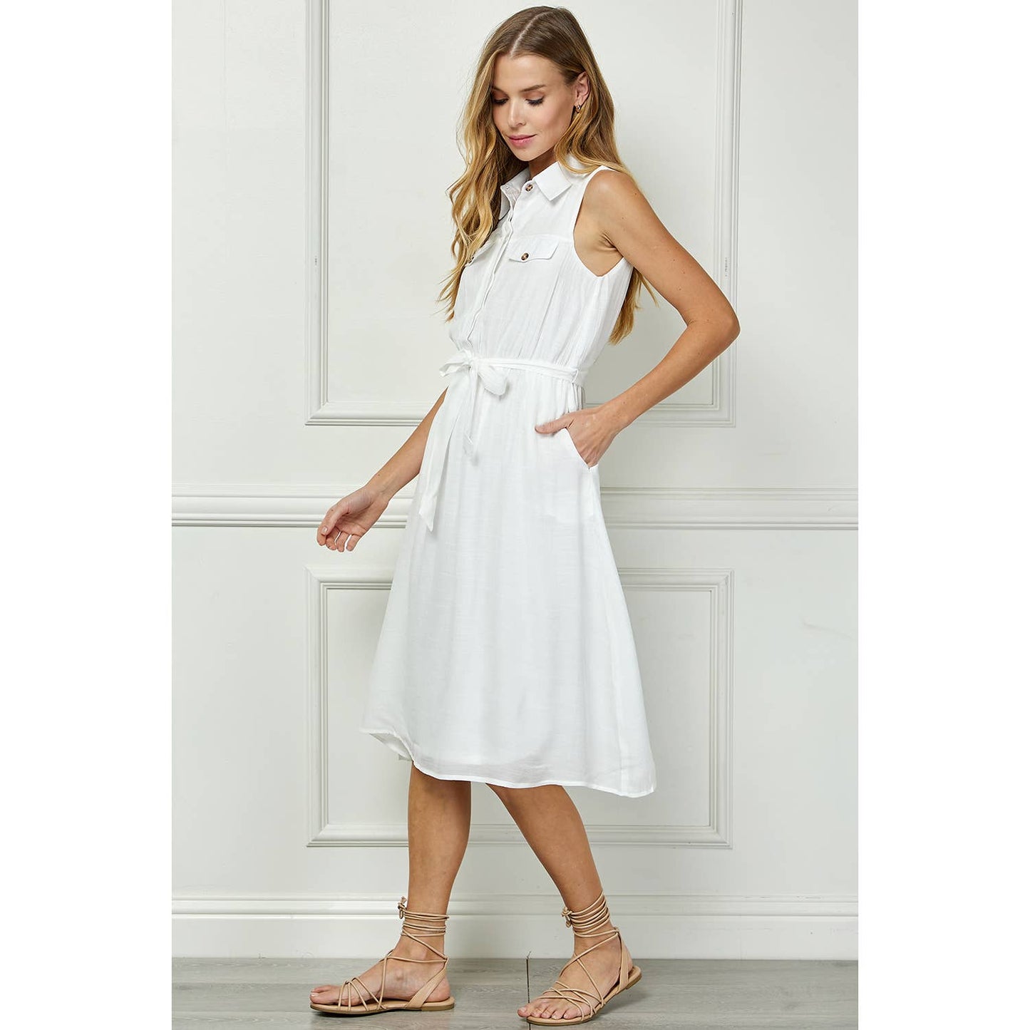 Tailored Shirt Dress S-XL - Multiple Colors