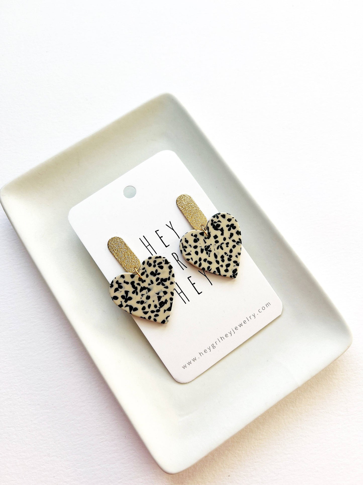 Dalmatian Heart Earrings