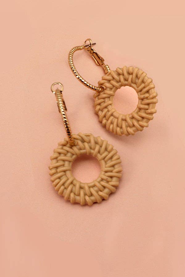 Raffia Geo Shape Earrings - Multiple Colors