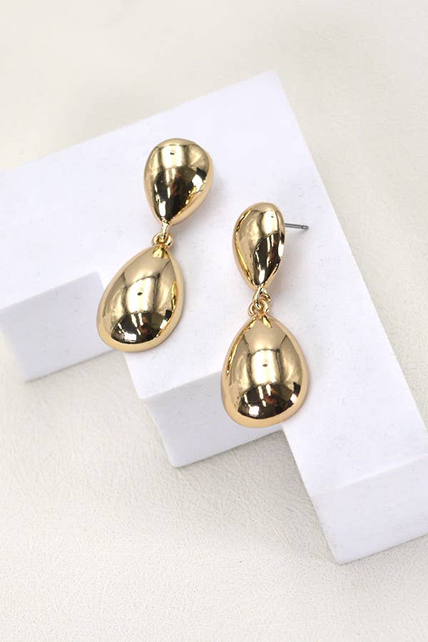 High Polish Double Teardrop Earrings