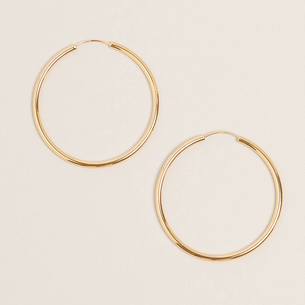 14K Gold Dipped Endless Hoop Earrings