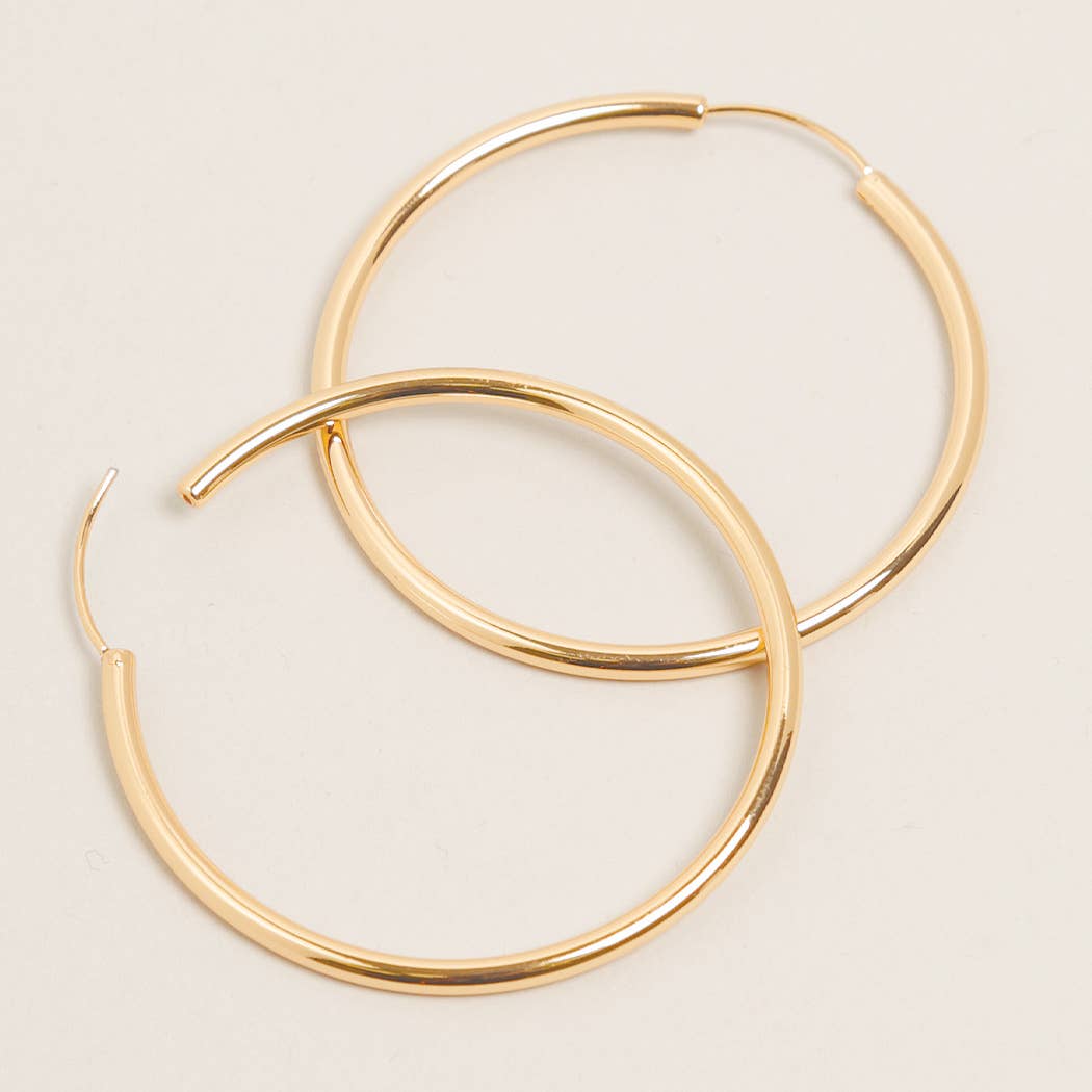 14K Gold Dipped Endless Hoop Earrings