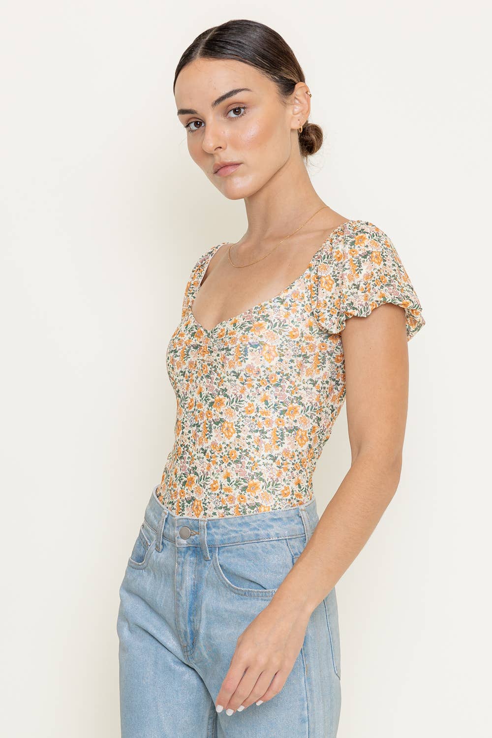 Ava Floral Cap Sleeve Bodysuit