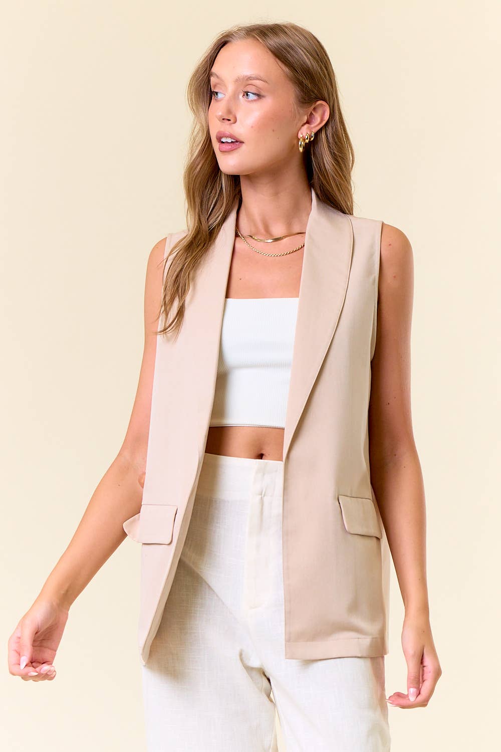 Viviette Open Vest Blazer - Multiple Colors