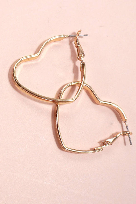 Gold Heart Hoops