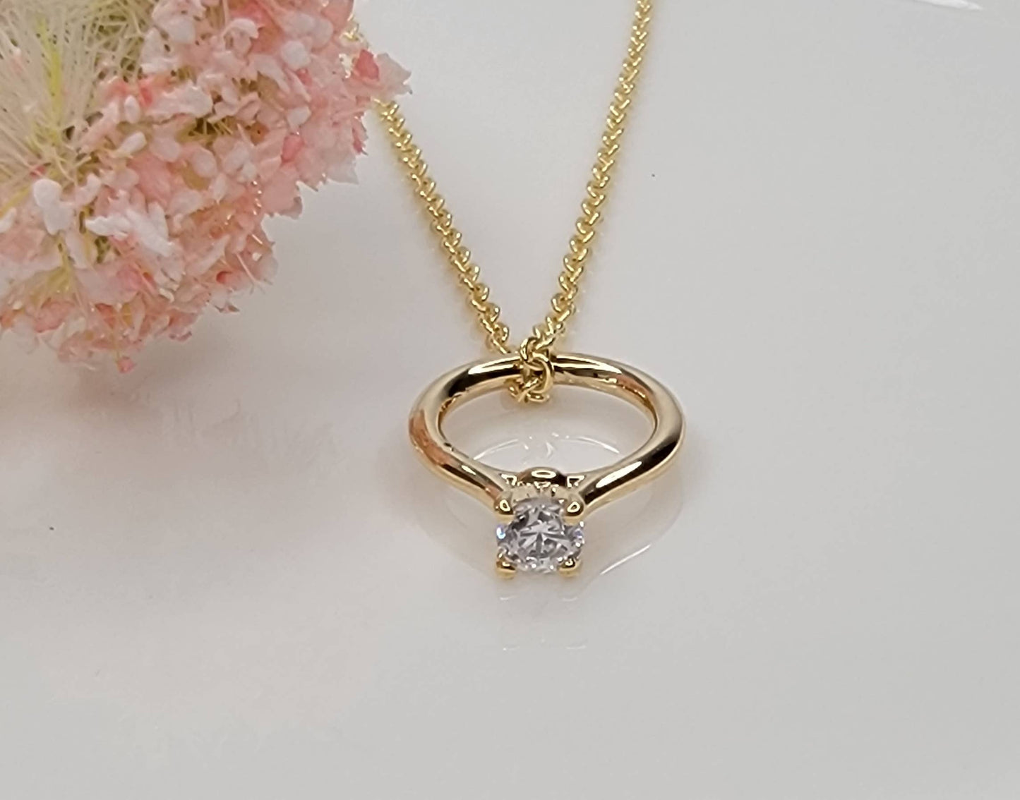 Engagement Ring Necklace - Multiple Colors