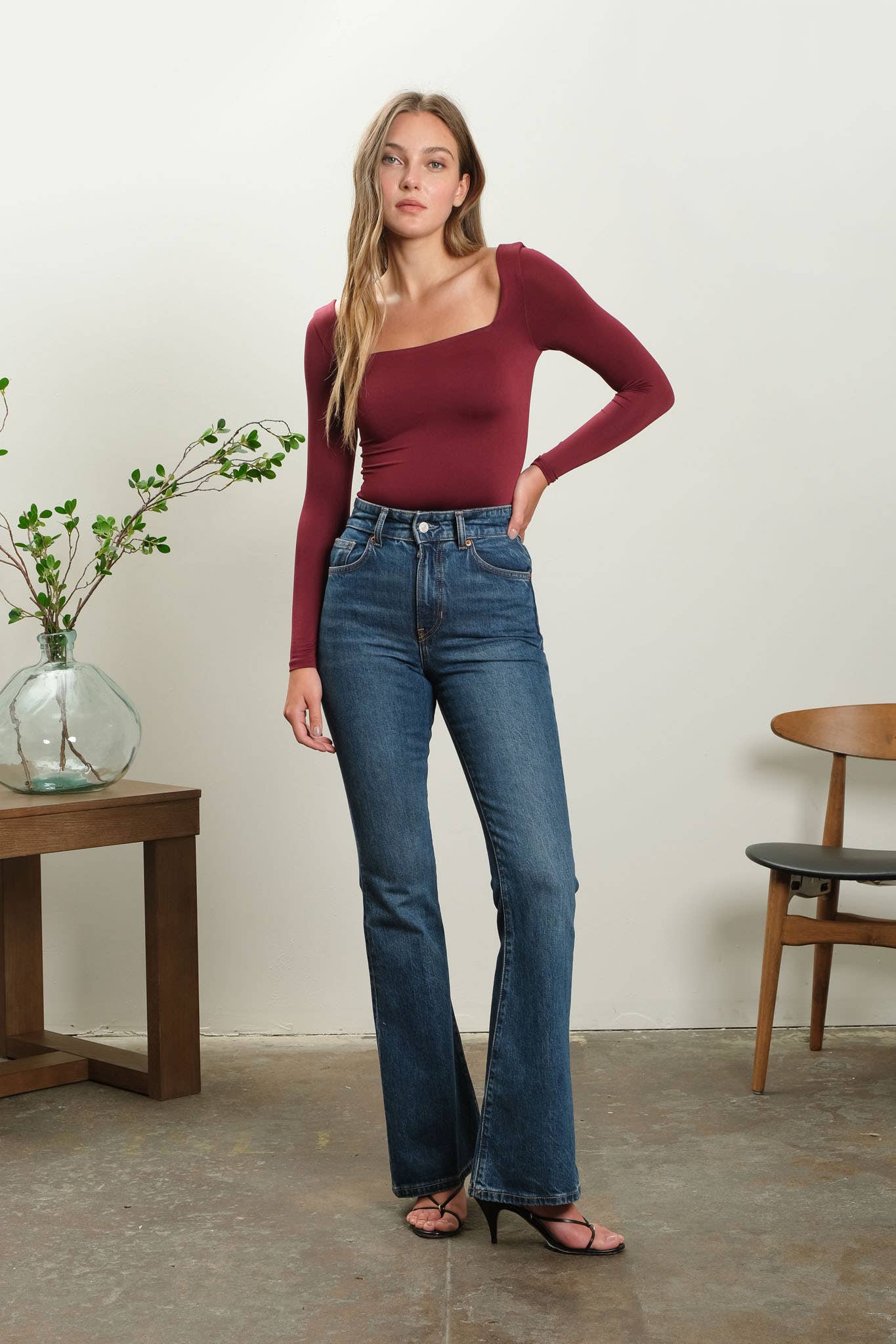 Vienna Square Neck Long Sleeve Top - Multiple Colors