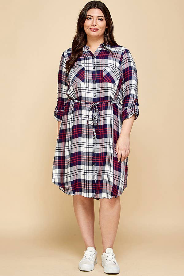 Hazel Plaid Button Down Sizes 14-22