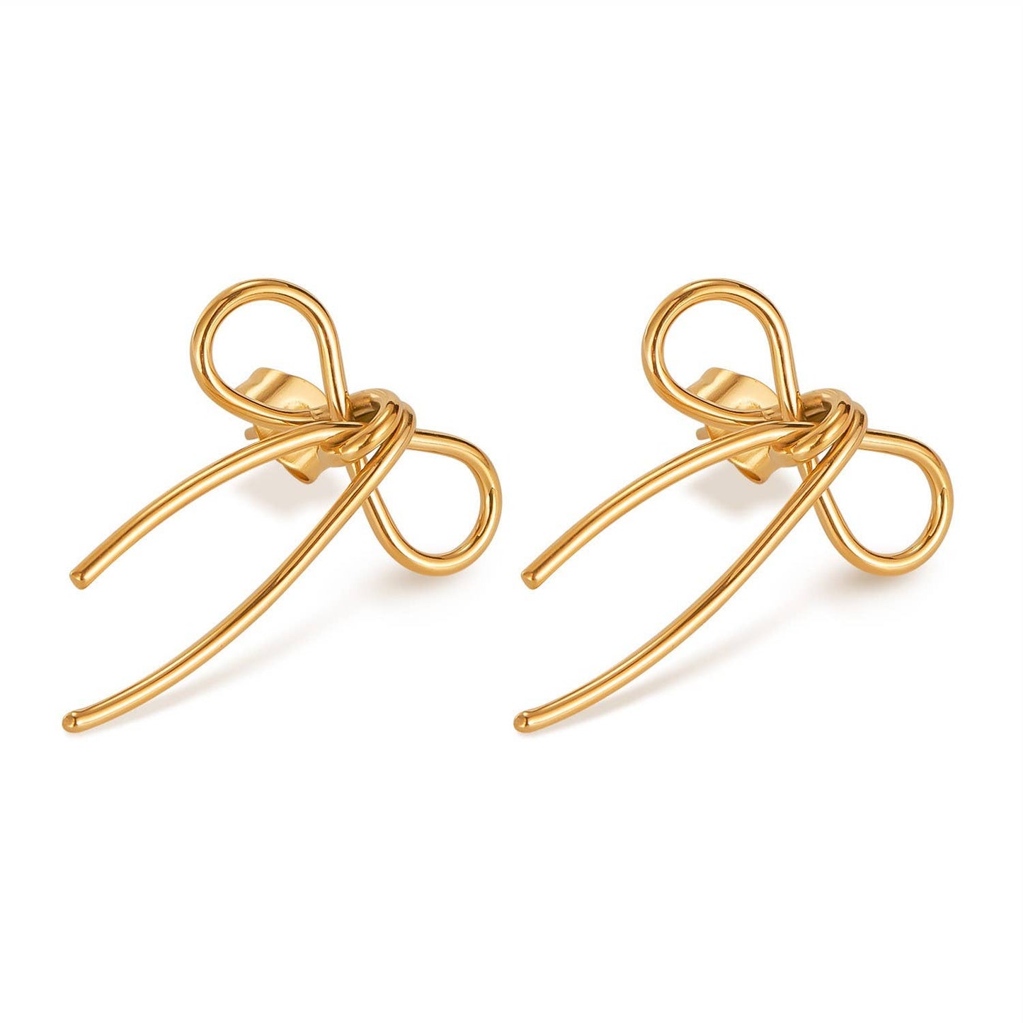 18K Gold Dipped Bow Earrings