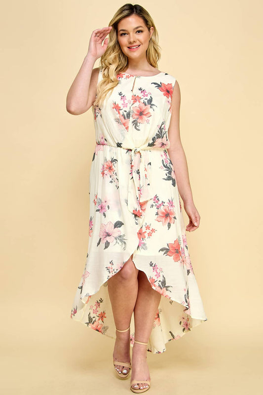 Curvy Juliette Tropical High Low Dress