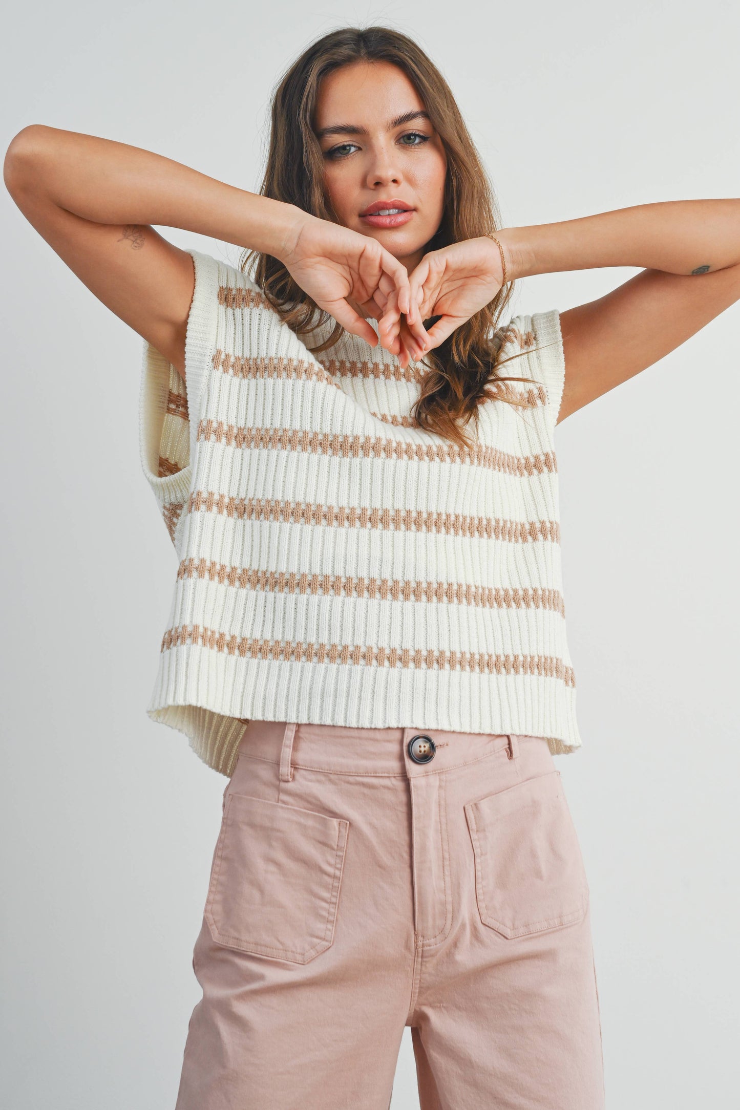 Brooke Crew Neck Striped Sweater