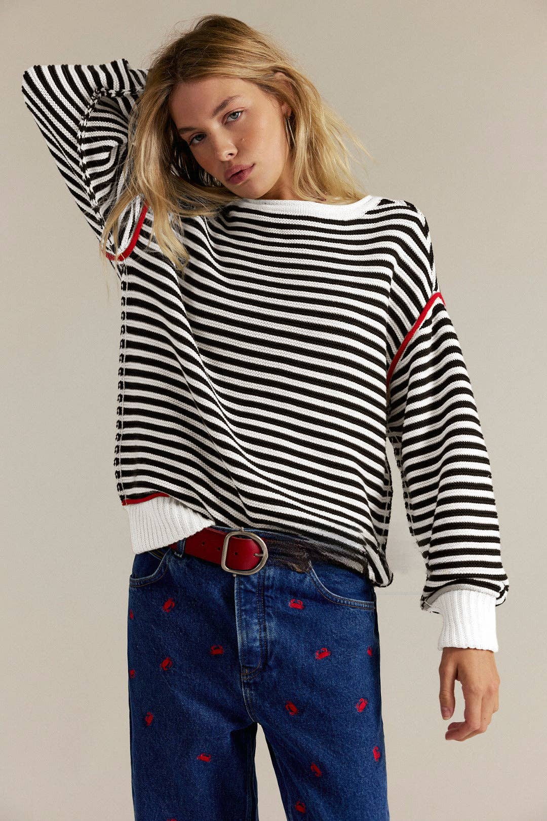 Sutton Striped Crewneck Knit Sweater