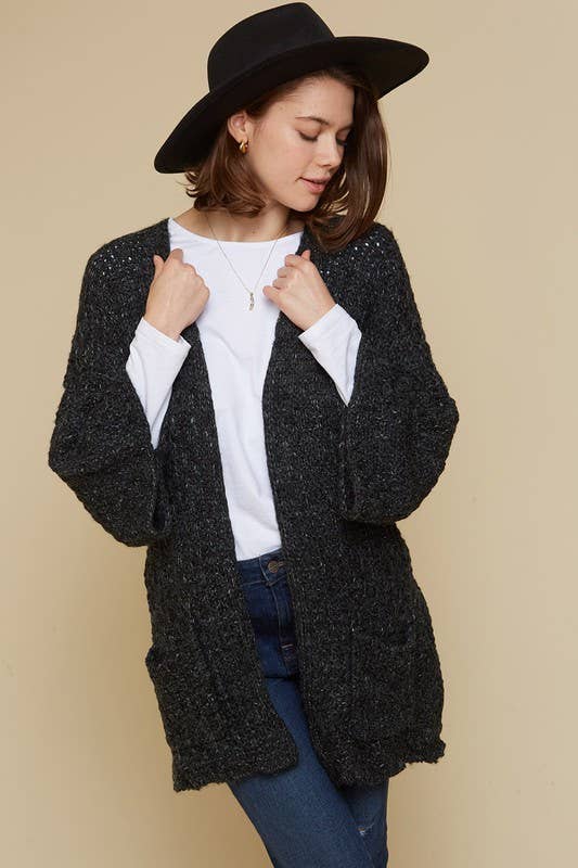 Bell Sleeve Cardigan With Waist Tie