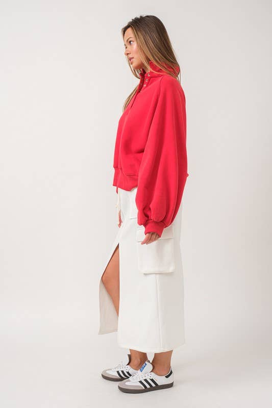 Red Balloon Sleeve Pullover