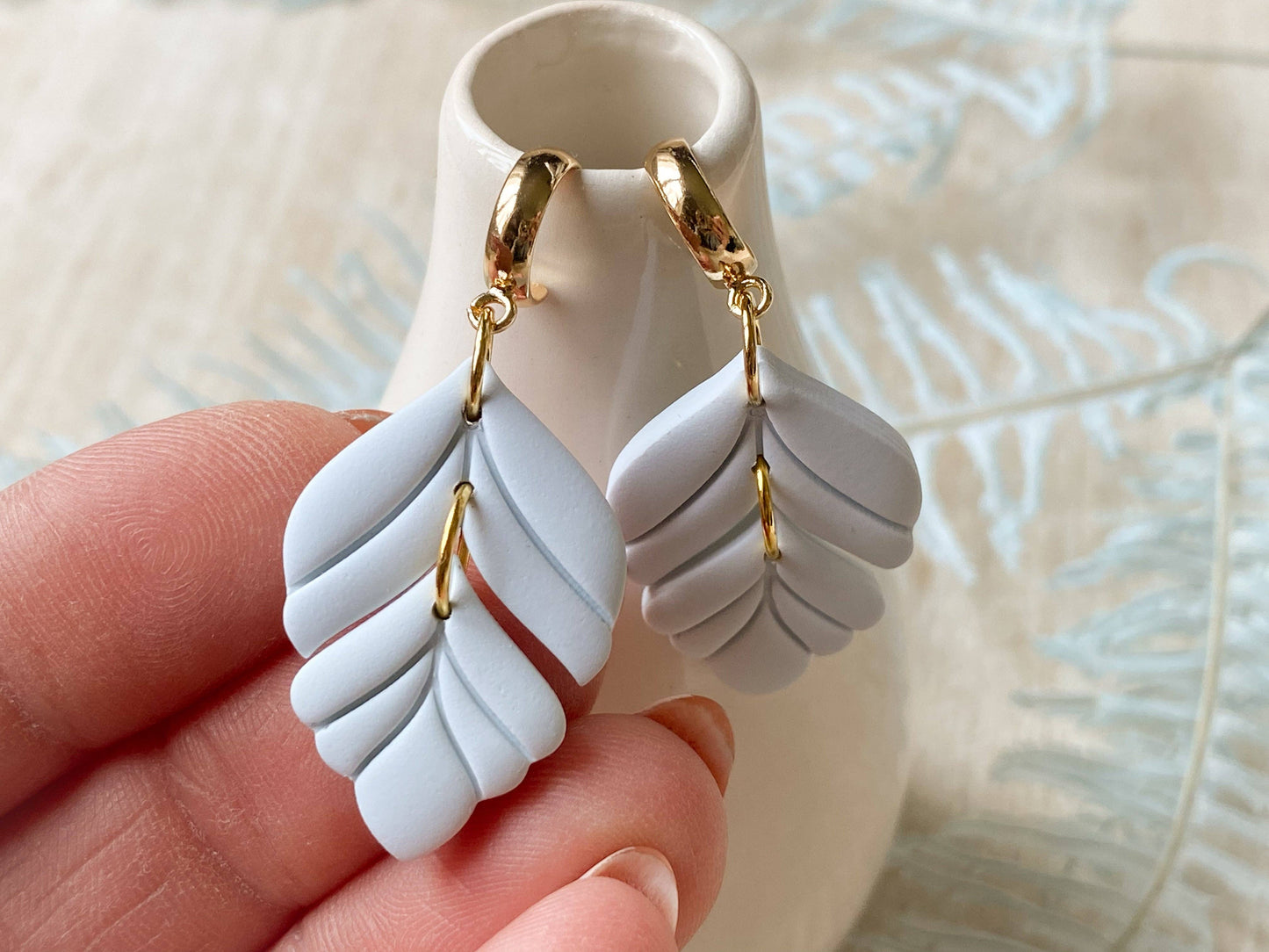 Clay Leaf Earrings