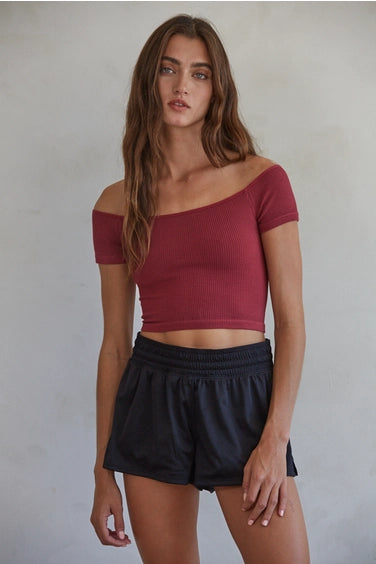 Carlee Off Shoulder Crop - Multiple Colors