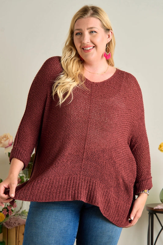 Mia Loose Fit Knitted Sweater- Plus Size - Multiple Colors