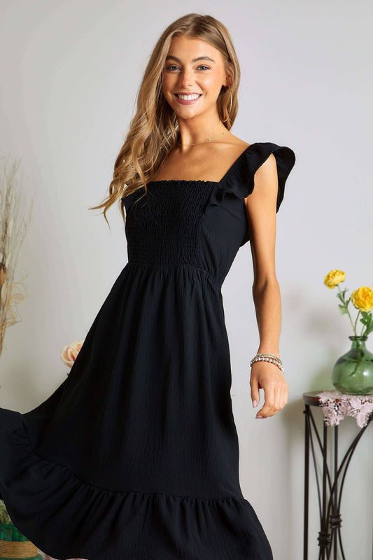 Kayla Ruffle Sleeve Babydoll Dress