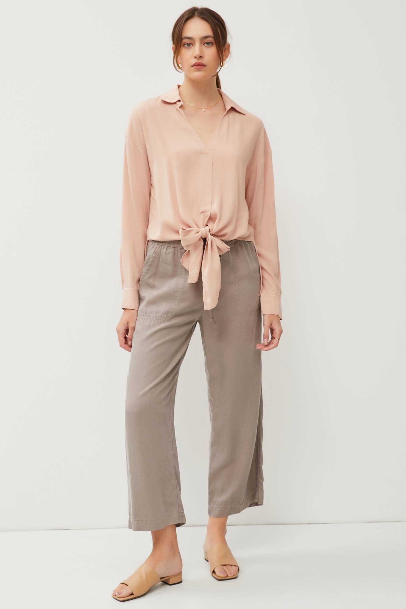 Tie Front Blouse - Multiple Colors