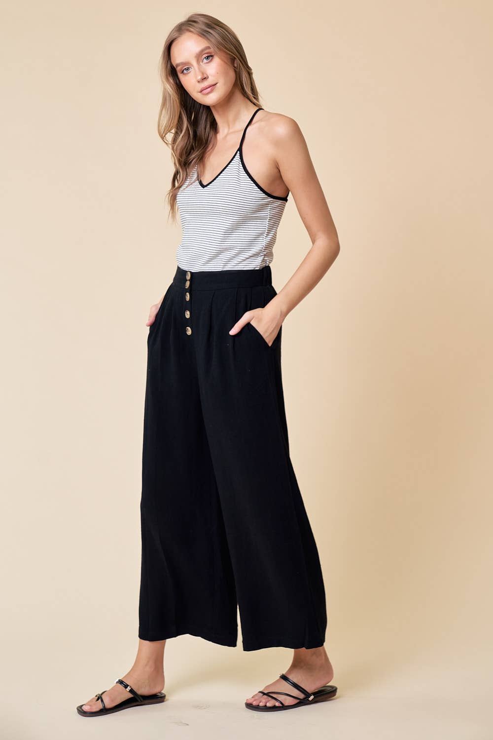 Lucia Linen Wide Leg Culotte