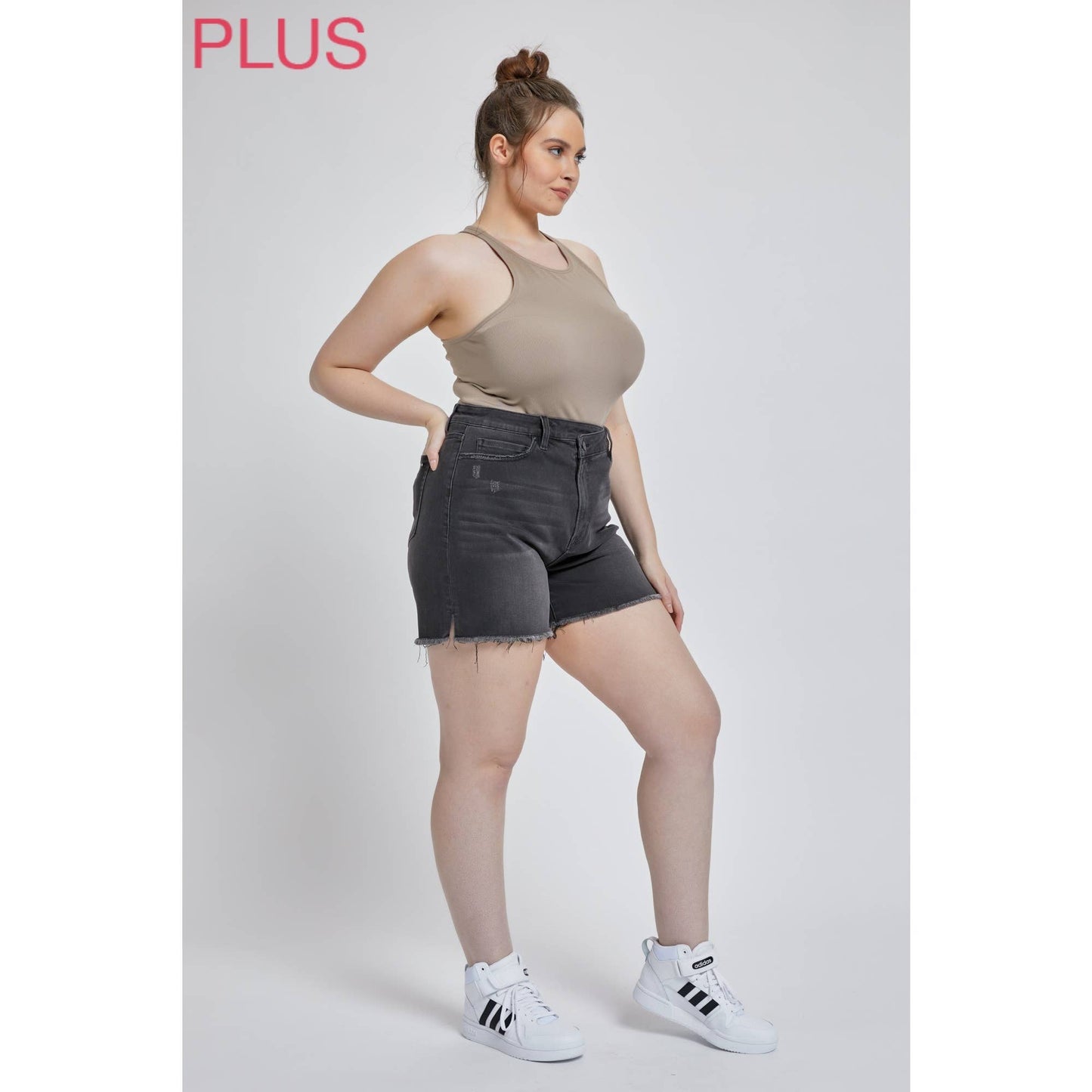 Curvy High Rise Cross Over Shorts XL-3X