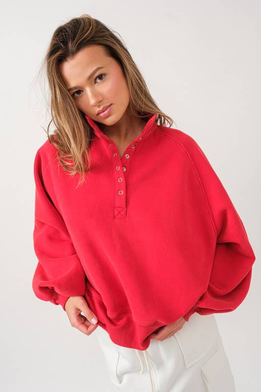 Red Balloon Sleeve Pullover