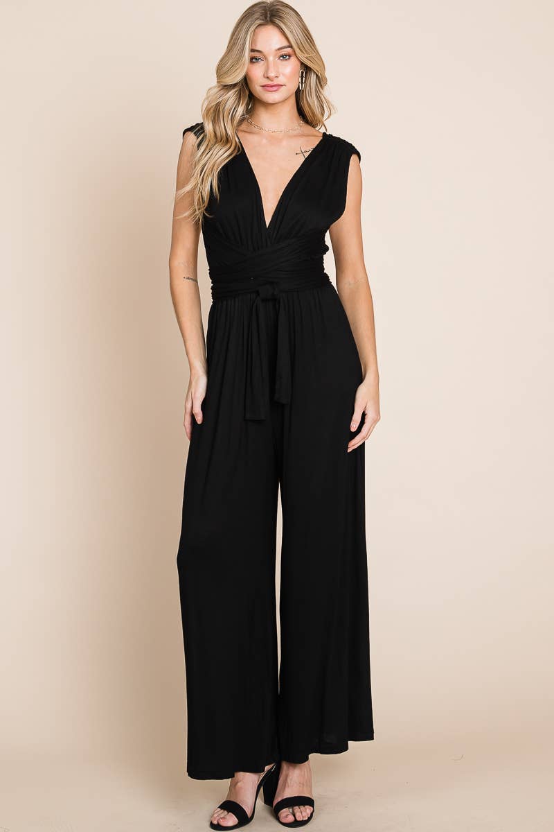 Black Multiway Soft Knit Jumpsuit