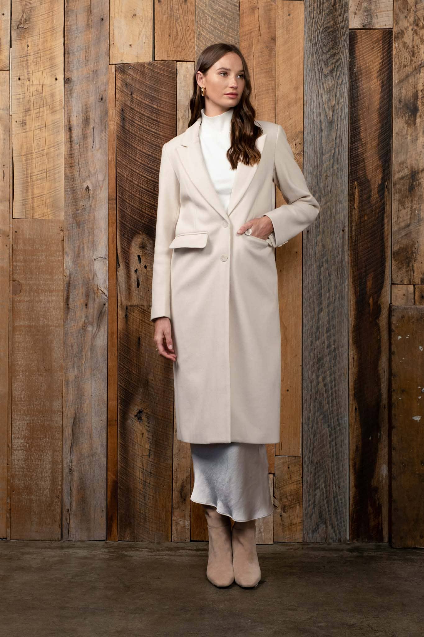 Nova Notched Collar Longline Coat - Multiple Colors